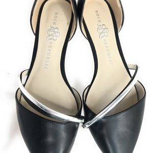 Rock and Republic womens 7.5 flats black silver
